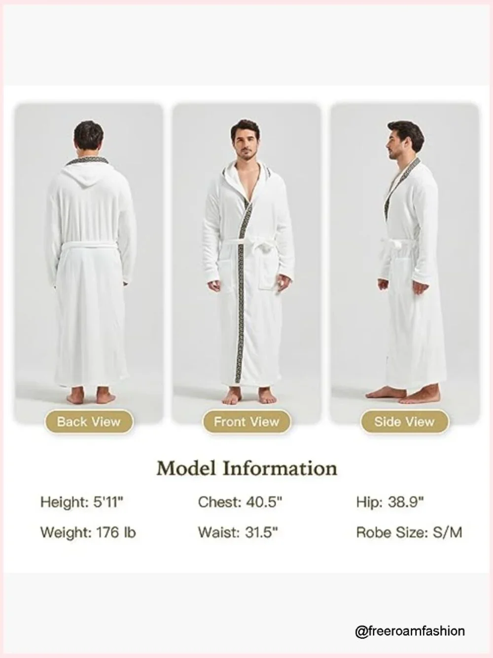 Large Big and Tall Flannel Fleece Hooded Bathrobe Long House Coat